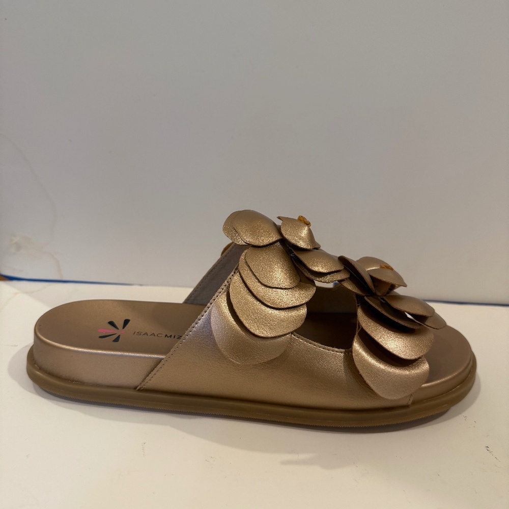 Isaac Mizrahi metallic floral slides